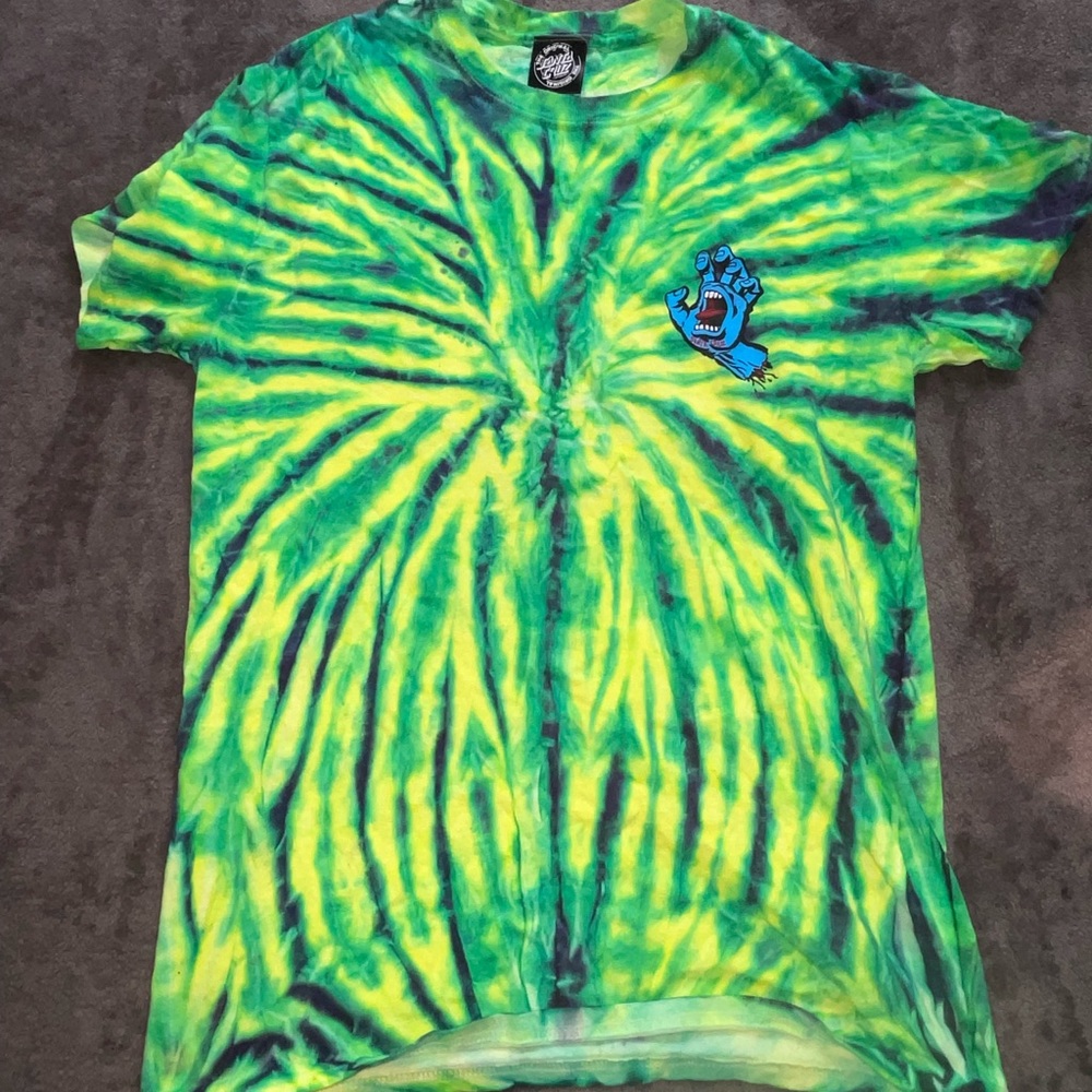Green graphic tee shirt